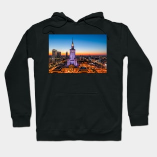 Warsaw city center at dusk Hoodie